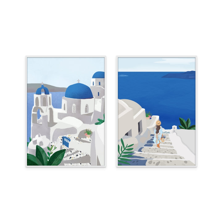 Set "Into the Blue" + "Santorini Island" Art Prints