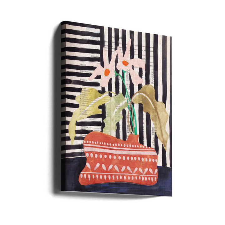 Cuadro "Delicate flowers in a hand-potted vase"