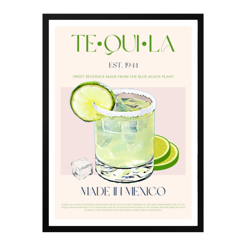 Cuadro "Tequila Drink With Lime And Ice"
