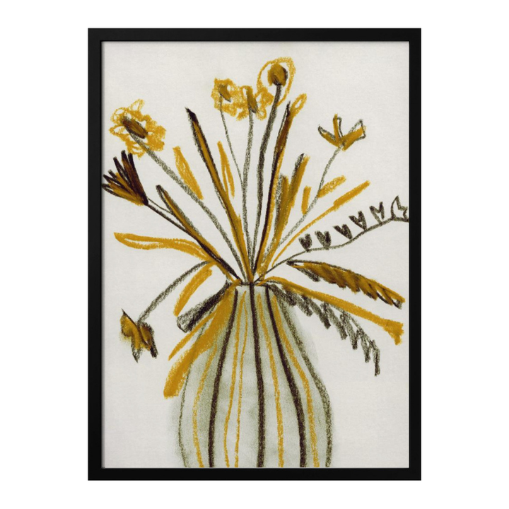 Still Life of a Dried Yellow Bouquet Art Print