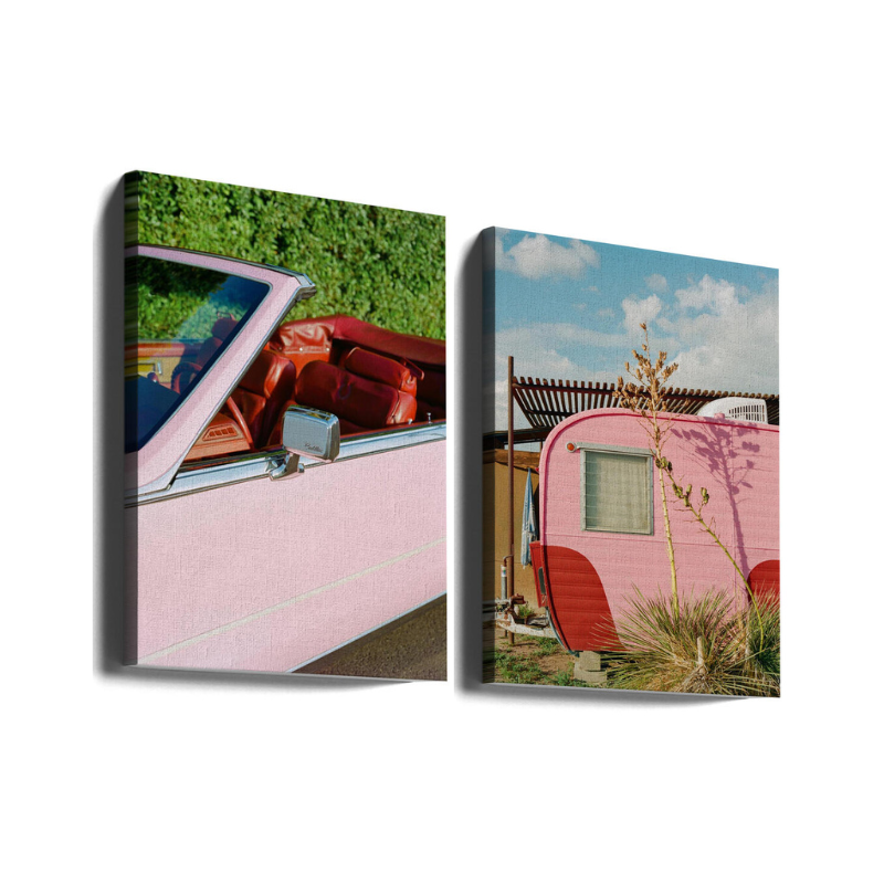 Set de cuadros "Pink Road Trip"