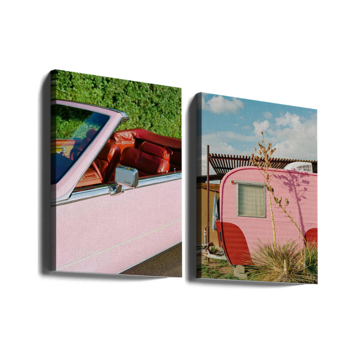Set de cuadros "Pink Road Trip"