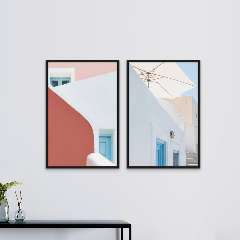 Sunshade And Blue Doors Art Print