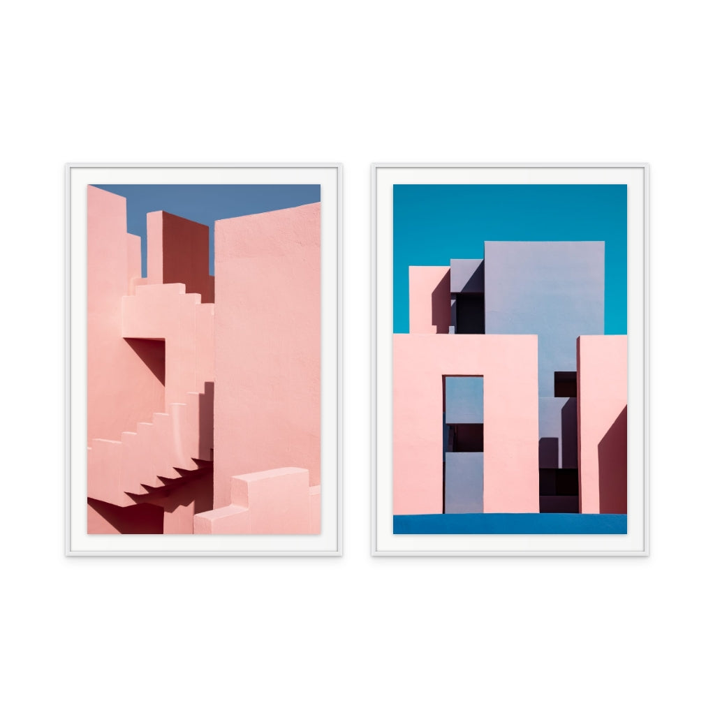 Set "Muralla Roja #1" + "Shapes And Shadows " Art Prints