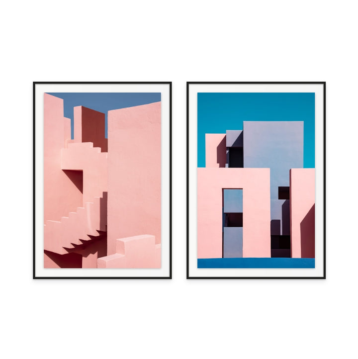 Set "Muralla Roja #1" + "Shapes And Shadows " Art Prints