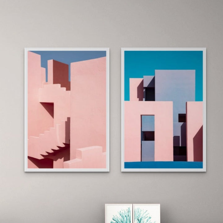 Set "Muralla Roja #1" + "Shapes And Shadows " Art Prints