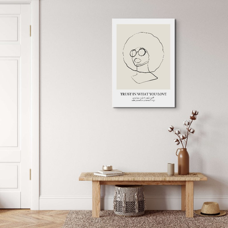 Abstract Face Line Art Print