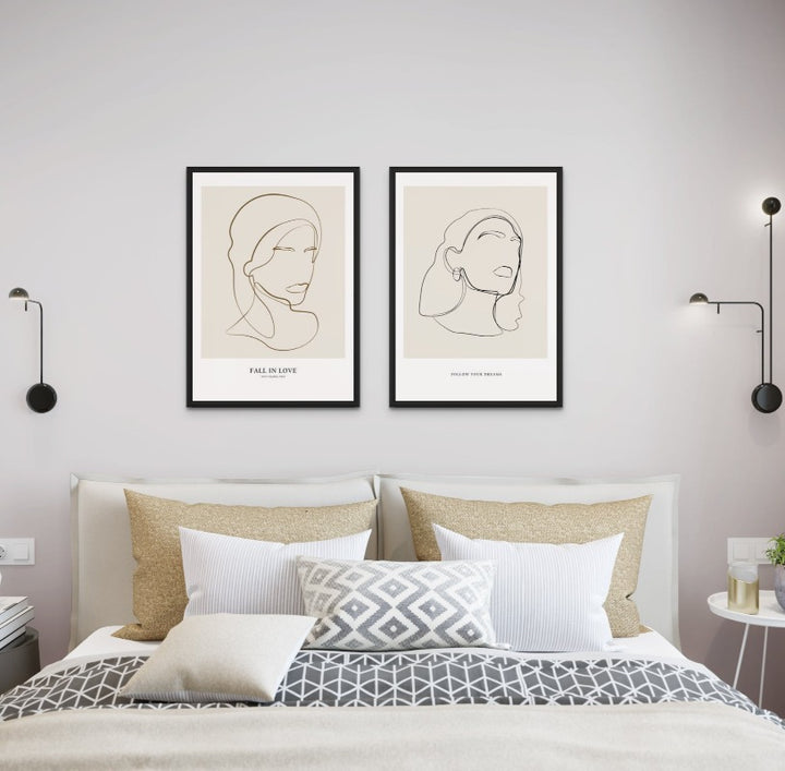 Set "Woman portrait" + "Minimalist Line" Art Prints