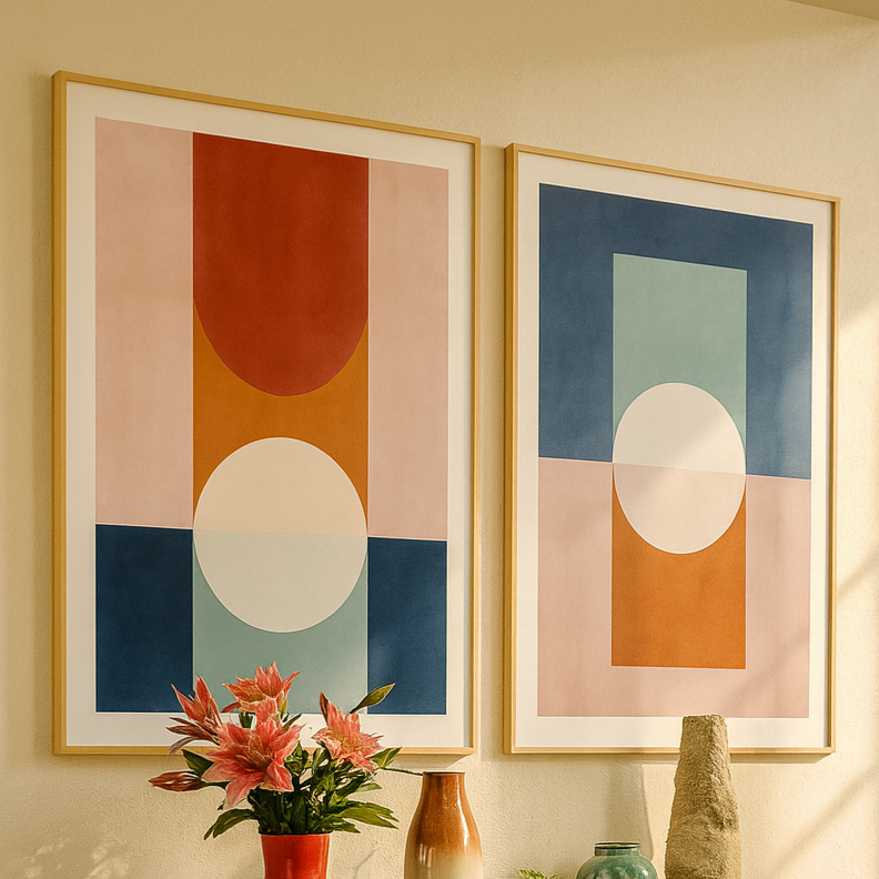 Set  de cuadros "Geometric composition"