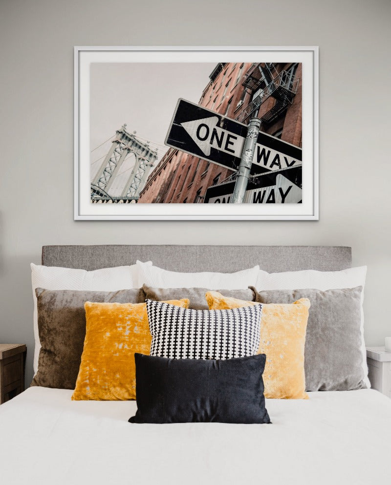 Manhattan Bridge One Way Art Print