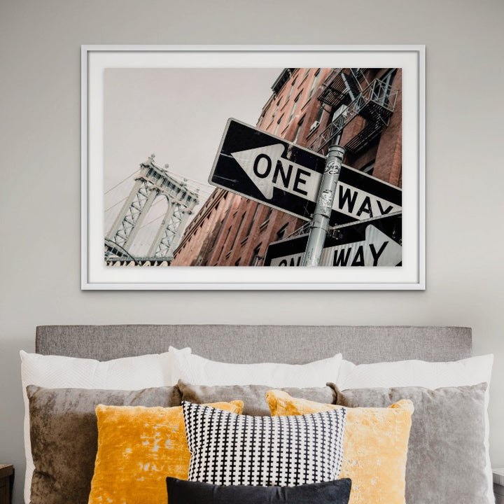 Manhattan Bridge One Way Art Print