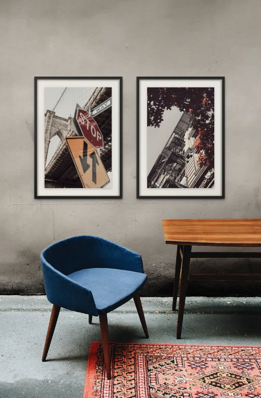 Set "Brooklyn Bridge Stop" + "New York City Autumn" Art Prints