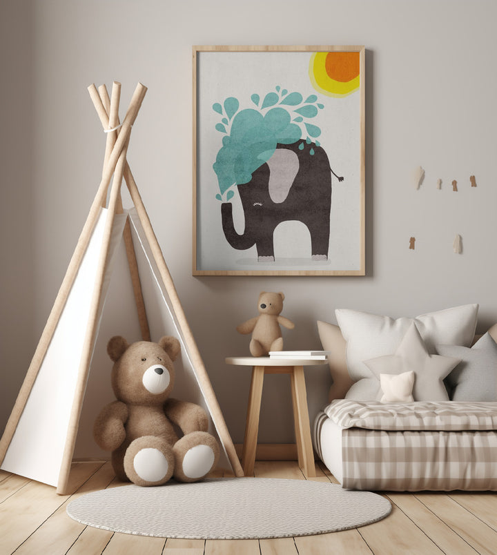 Funny elephant Art Print