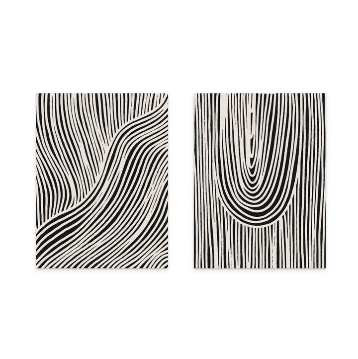 Set "Beige Wave Pattern"" Art Prints