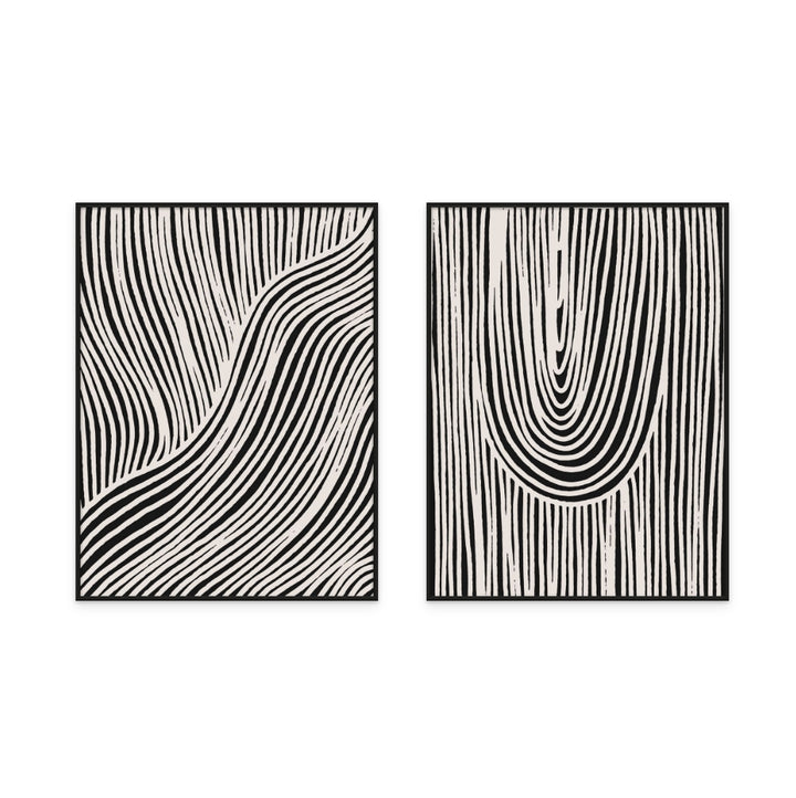 Set "Beige Wave Pattern"" Art Prints