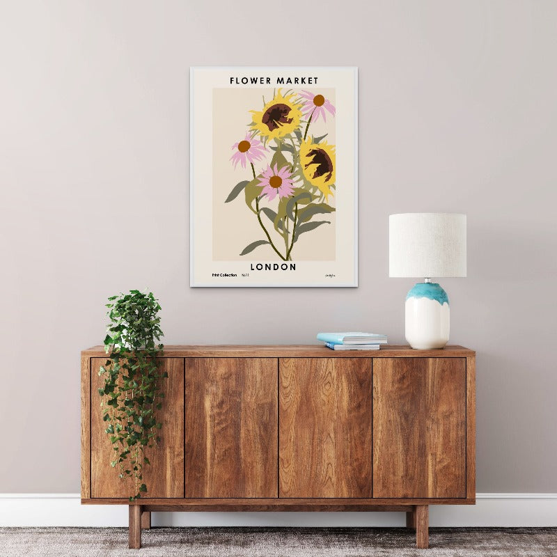 Flower Market. London Art Print