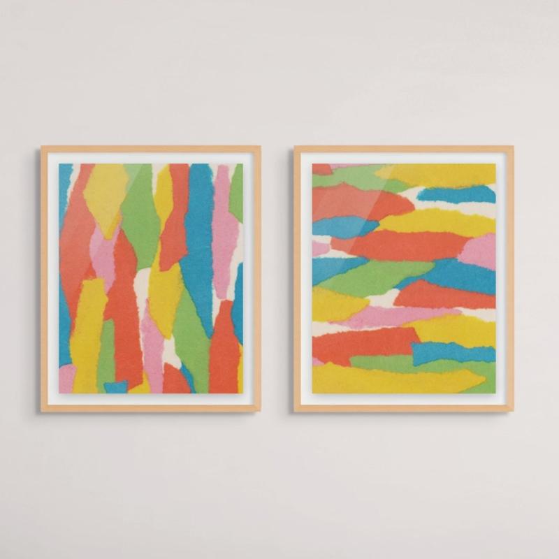 Set "Colorful Paper Collage" Art Prints