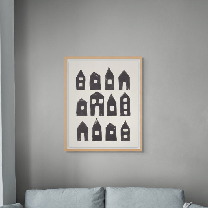 Tiny Houses #1 | Hand-printed Linocut Art Print