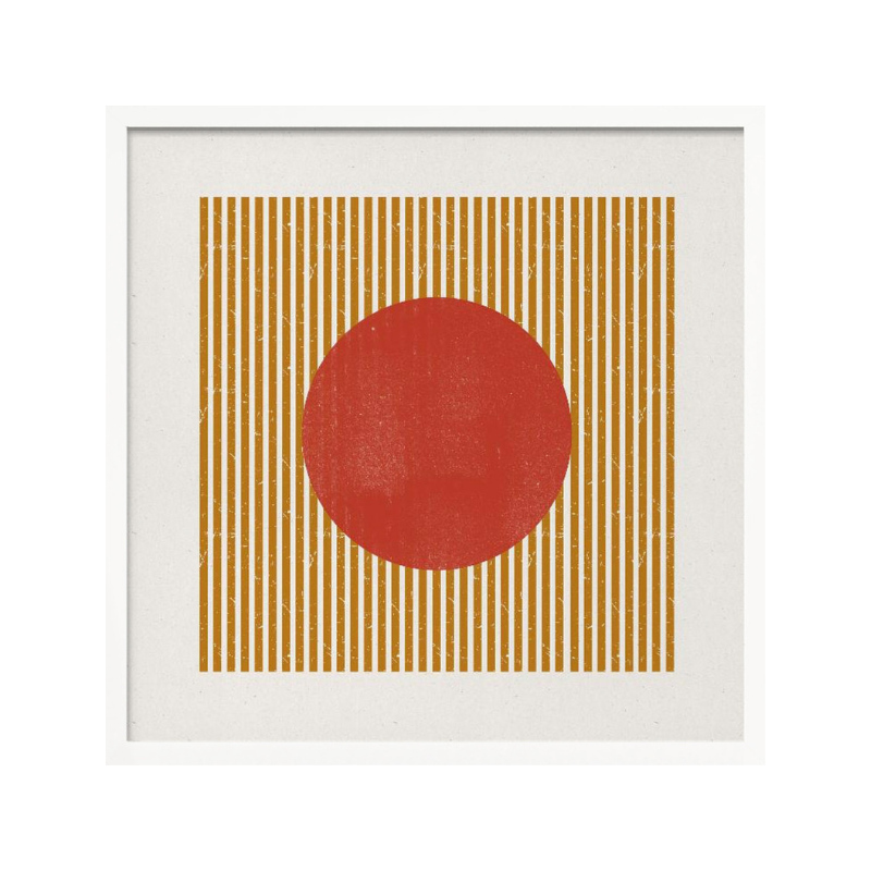 Cuadro "Red Circle Golden Stripes"