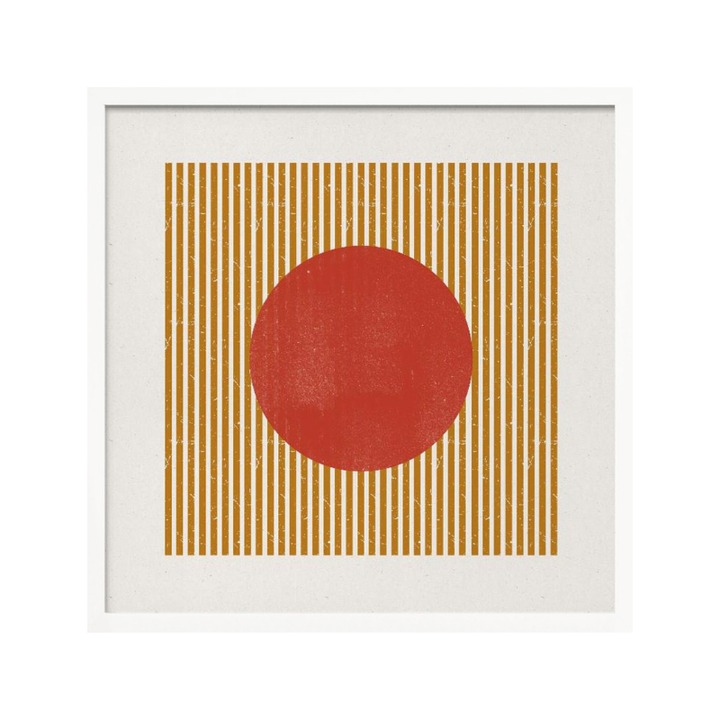 Cuadro "Red Circle Golden Stripes"