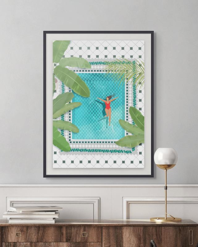 Riad Pool Art Print