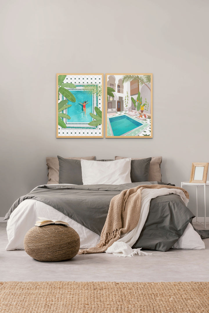 Riad Pool Art Print