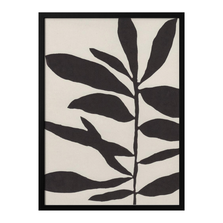 Linocut Branch #3 : Black a White Art Print