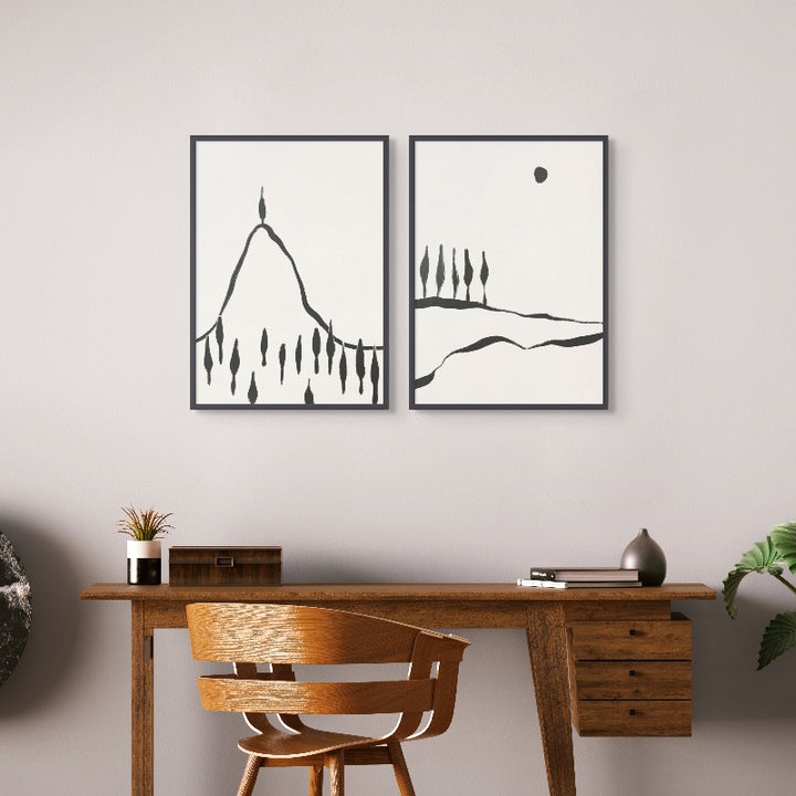 Minimal Line Landscape #1 Art Print