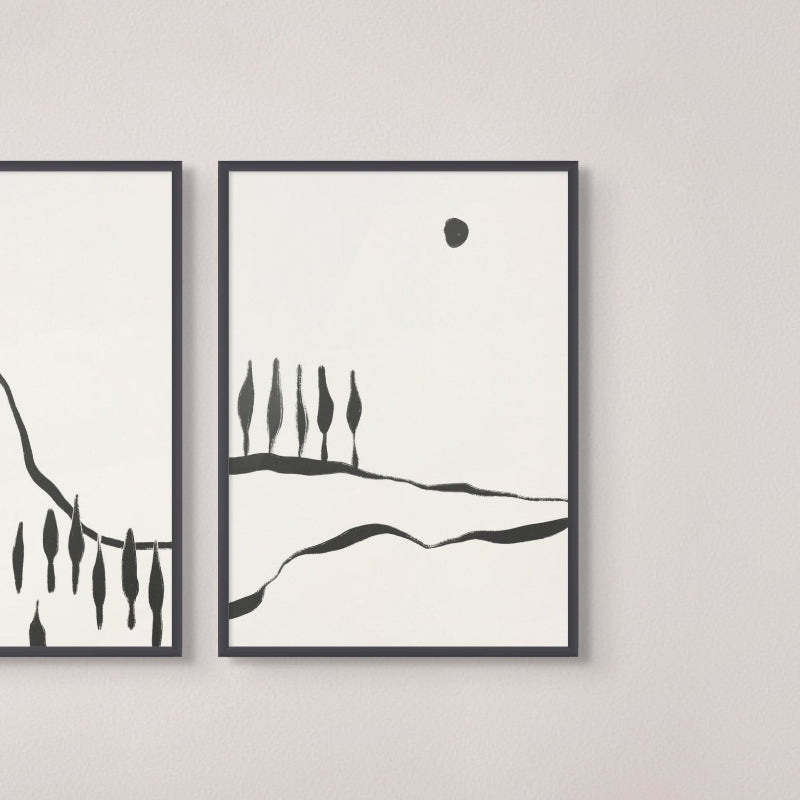 Minimal Line Landscape #1 Art Print