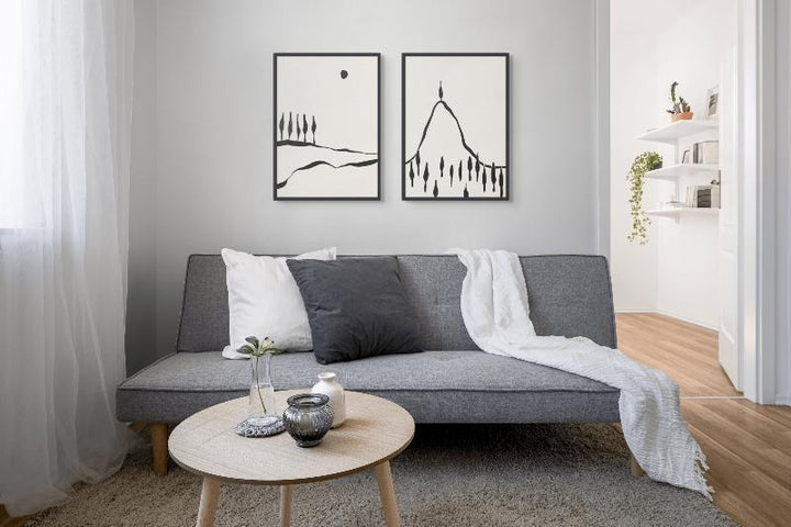 Set "Minimal Line Landscape" Art Prints