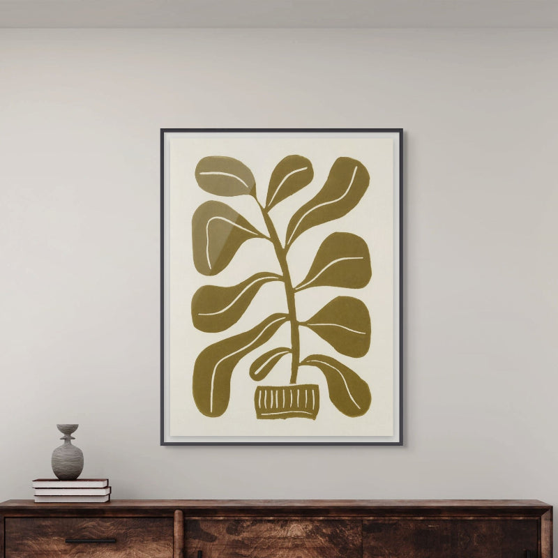 Linocut Houseplant #2 Art Print