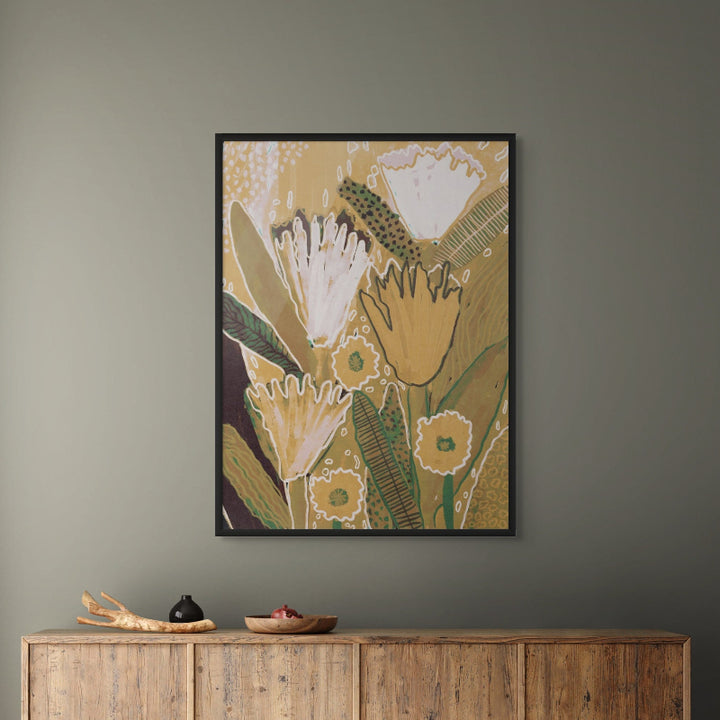 Magic Wildflowers / Yellow to Green Art Print