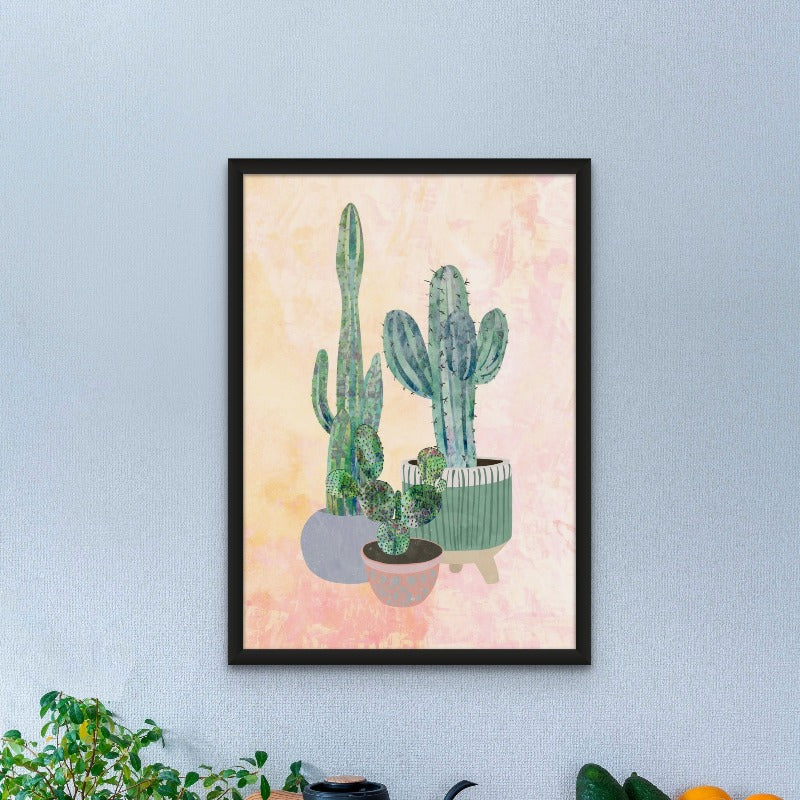 Boho Cactus Trio Art Print