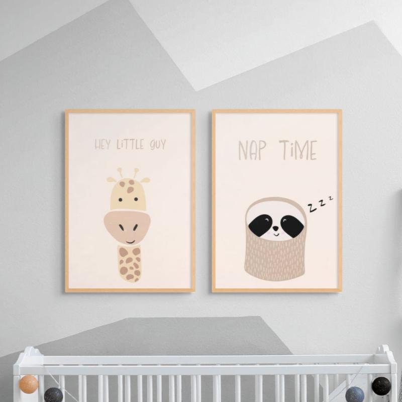 Set "Giraffe nursery" + "Nap time" Art Prints