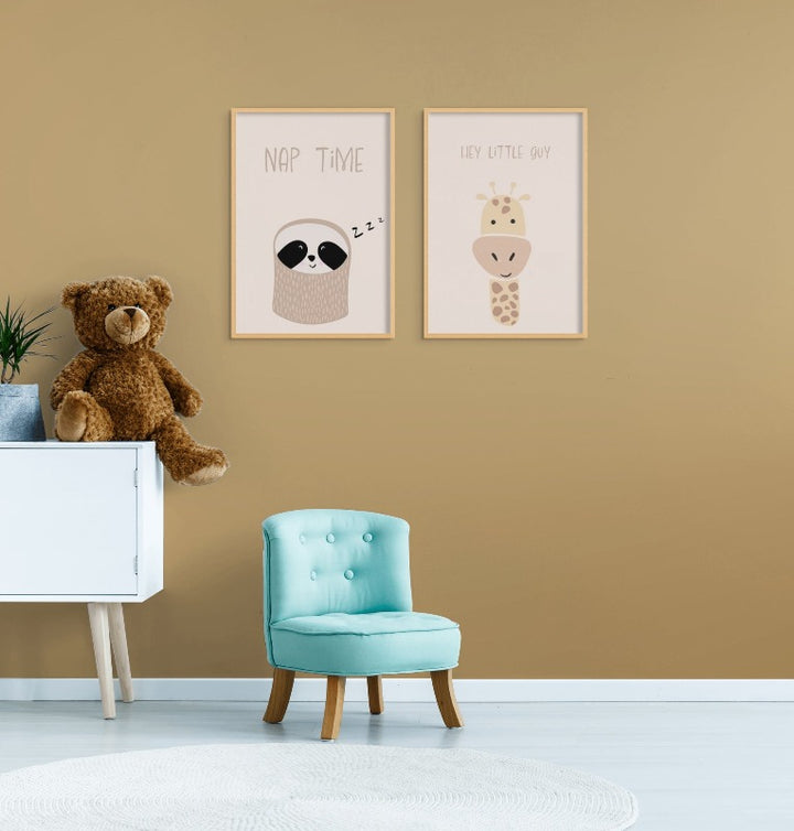 Set "Giraffe nursery" + "Nap time" Art Prints