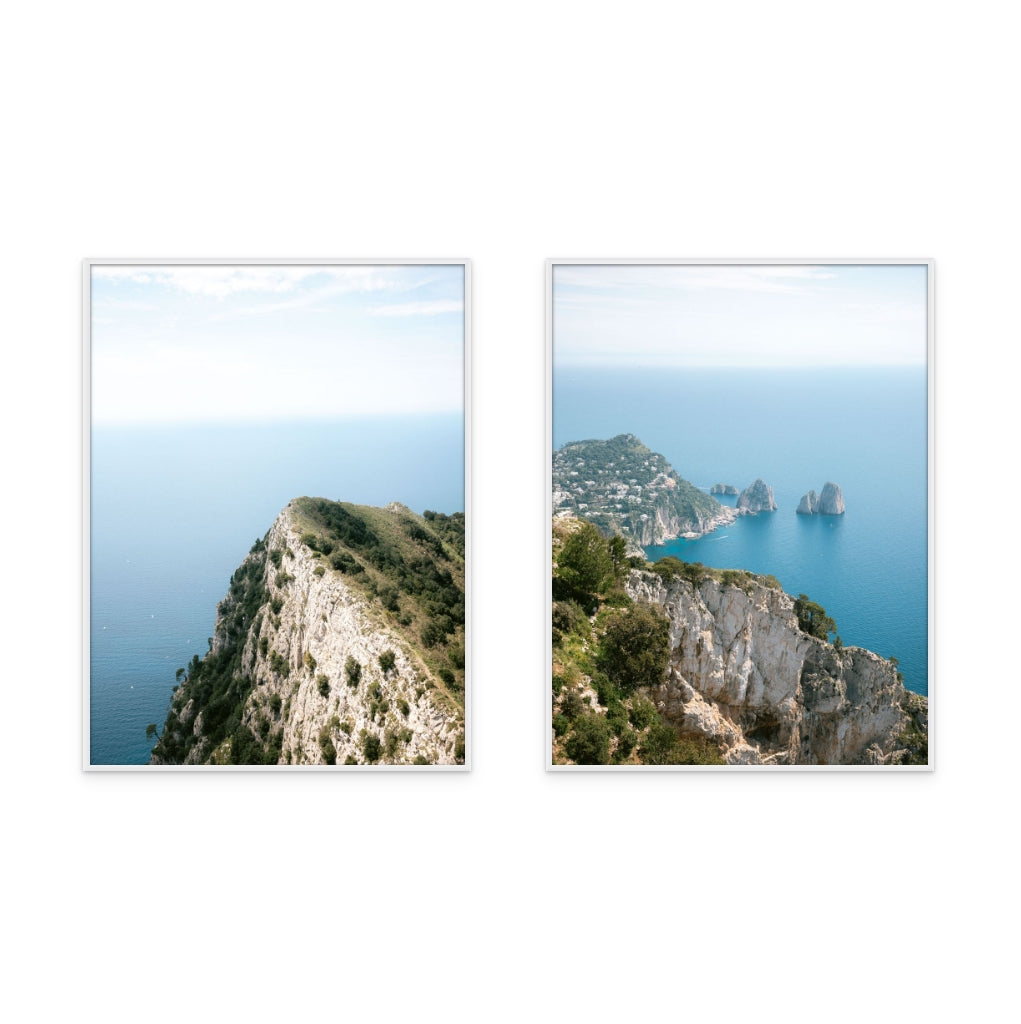 Set "Mount Solaro Capri" + "Coast of Capri Italy" Art Prints