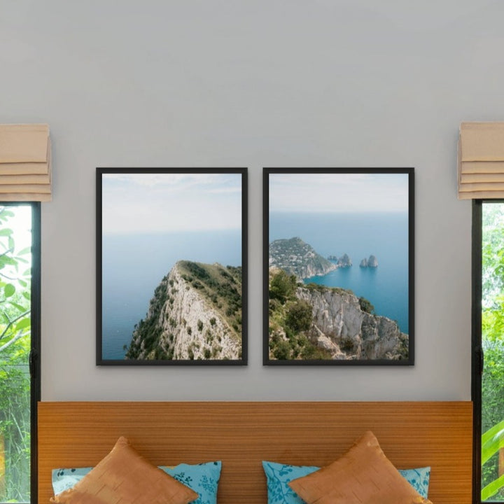 Set "Mount Solaro Capri" + "Coast of Capri Italy" Art Prints