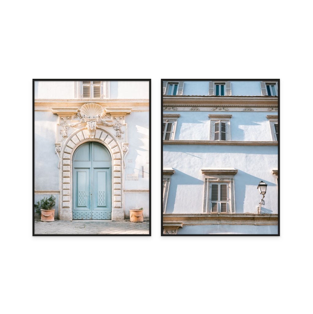Set "Blue Lisbon" + "Blue tones of Rome - Italy travel photography" Art Prints