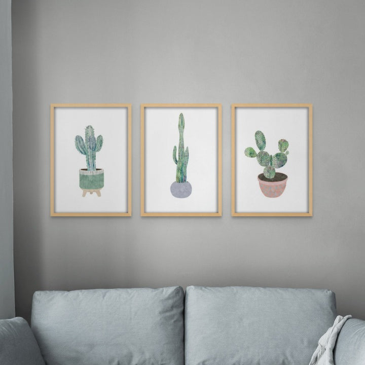 Set de "Boho scandi cactus 1" + "Boho scandi cactus 2" + "Boho scandi cactus 3" Art Prints