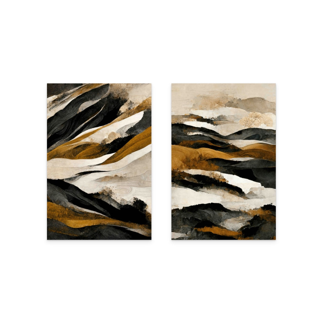 Set "Rough Mountains" Art Prints