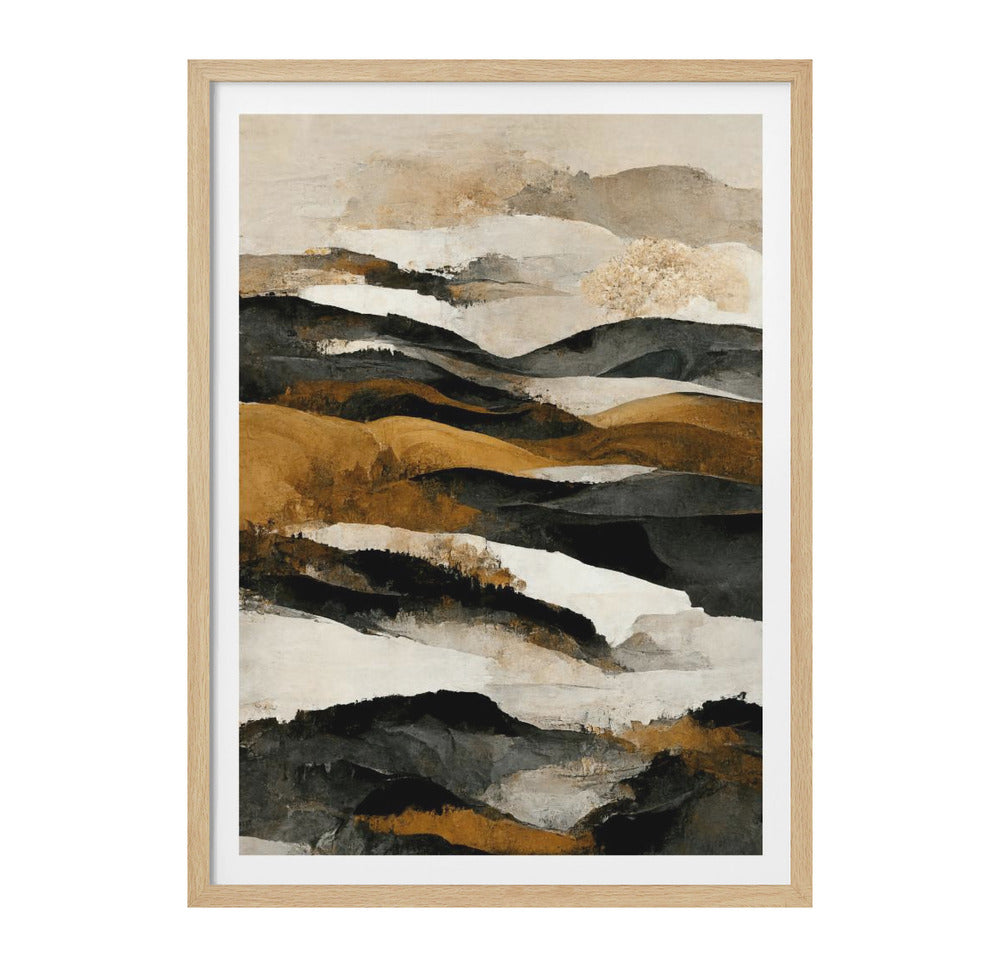 Ochre And Beige Mountains Art Print