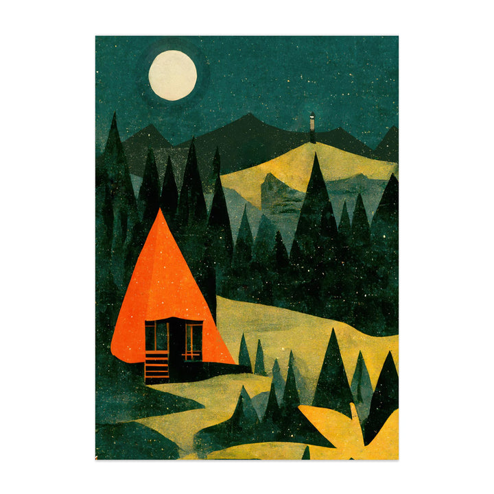 Cabin In The Forest Art Print