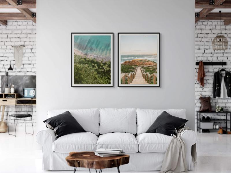 Set "Palm Beach from Above" + "Walkway into the Algarve" Art Prints