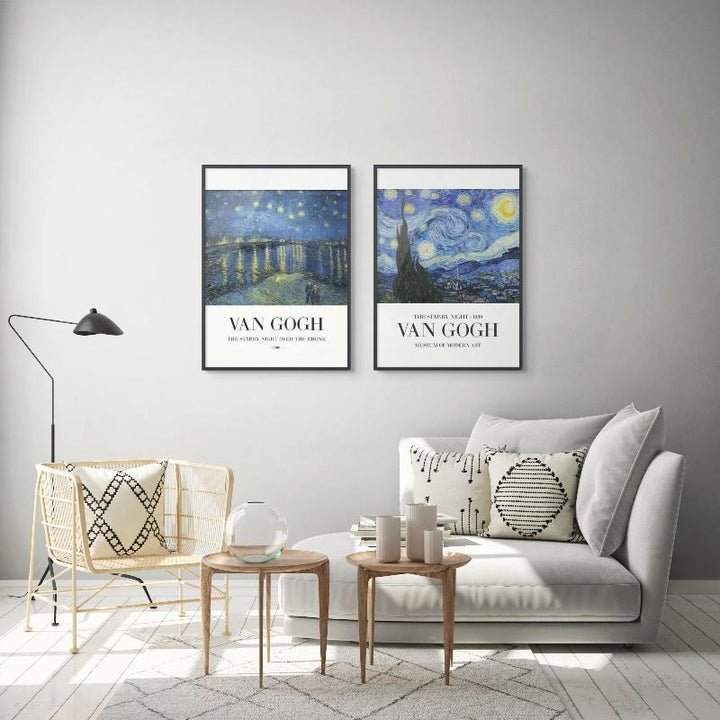 Set "The Starry Night" + "The Starry Night Over The Rhone" Art Prints