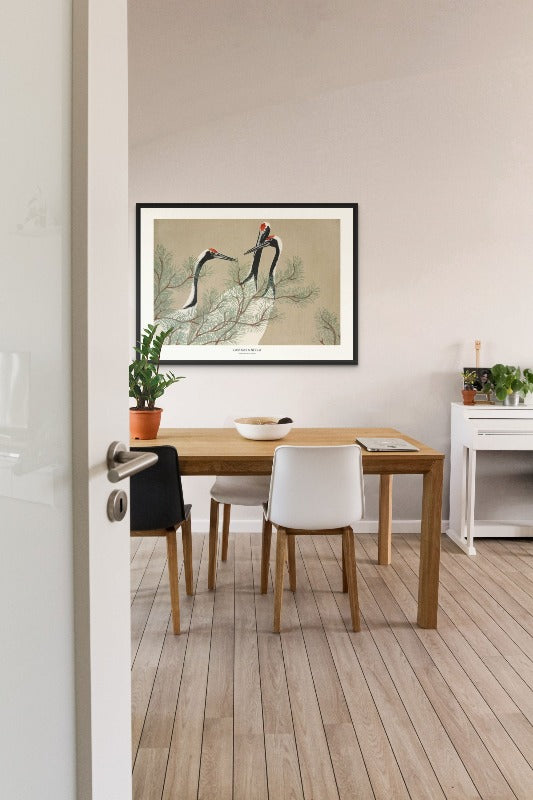 Cranes From Momoyogusa Art Print