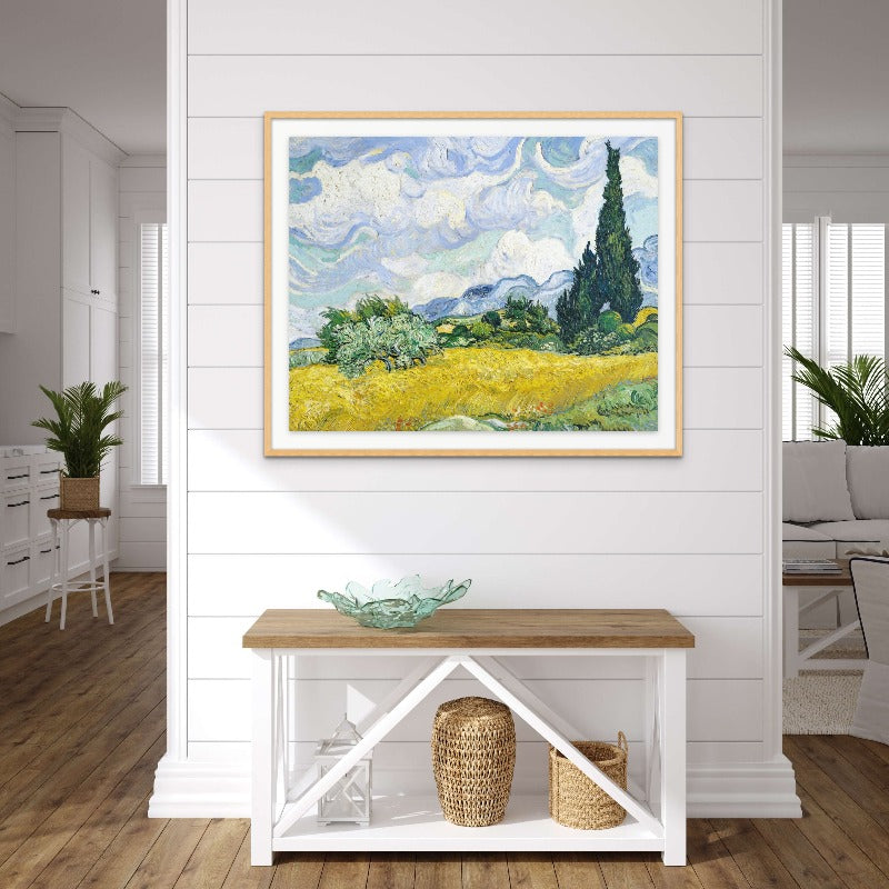 Wheat Field With Cypresses Art Print