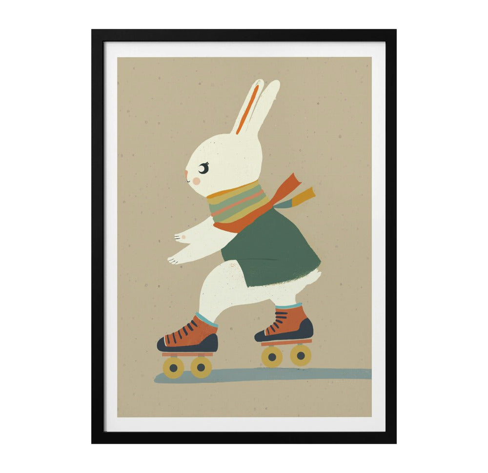 Inline Skating Bunny Art Print