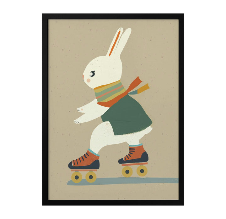 Inline Skating Bunny Art Print