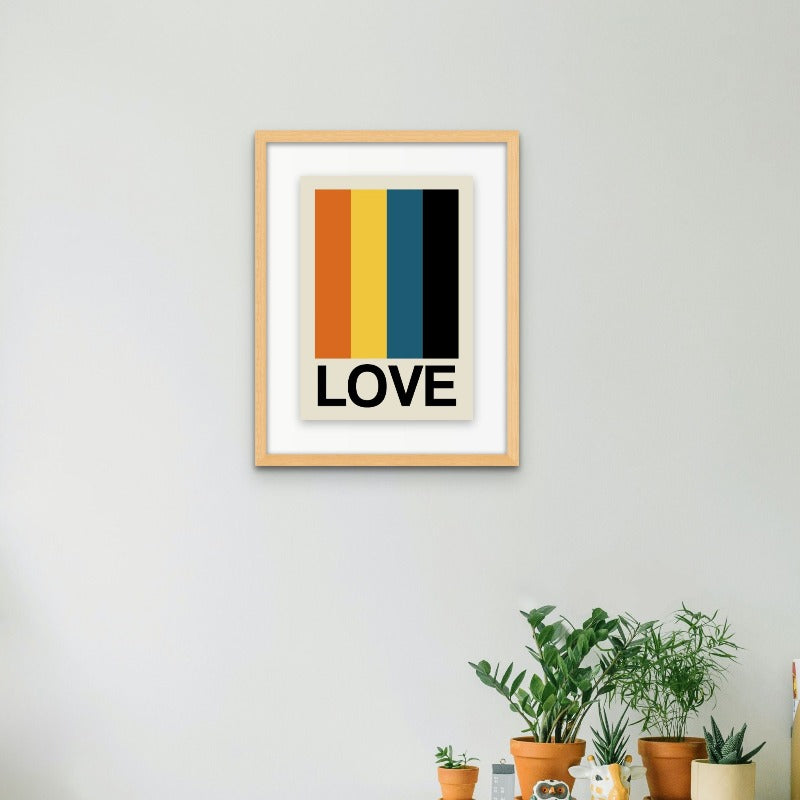 Retro Stripe LOVE Sundaze Art Print