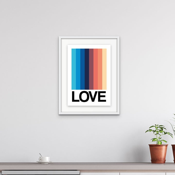 Mirror Stripe LOVE Art Print